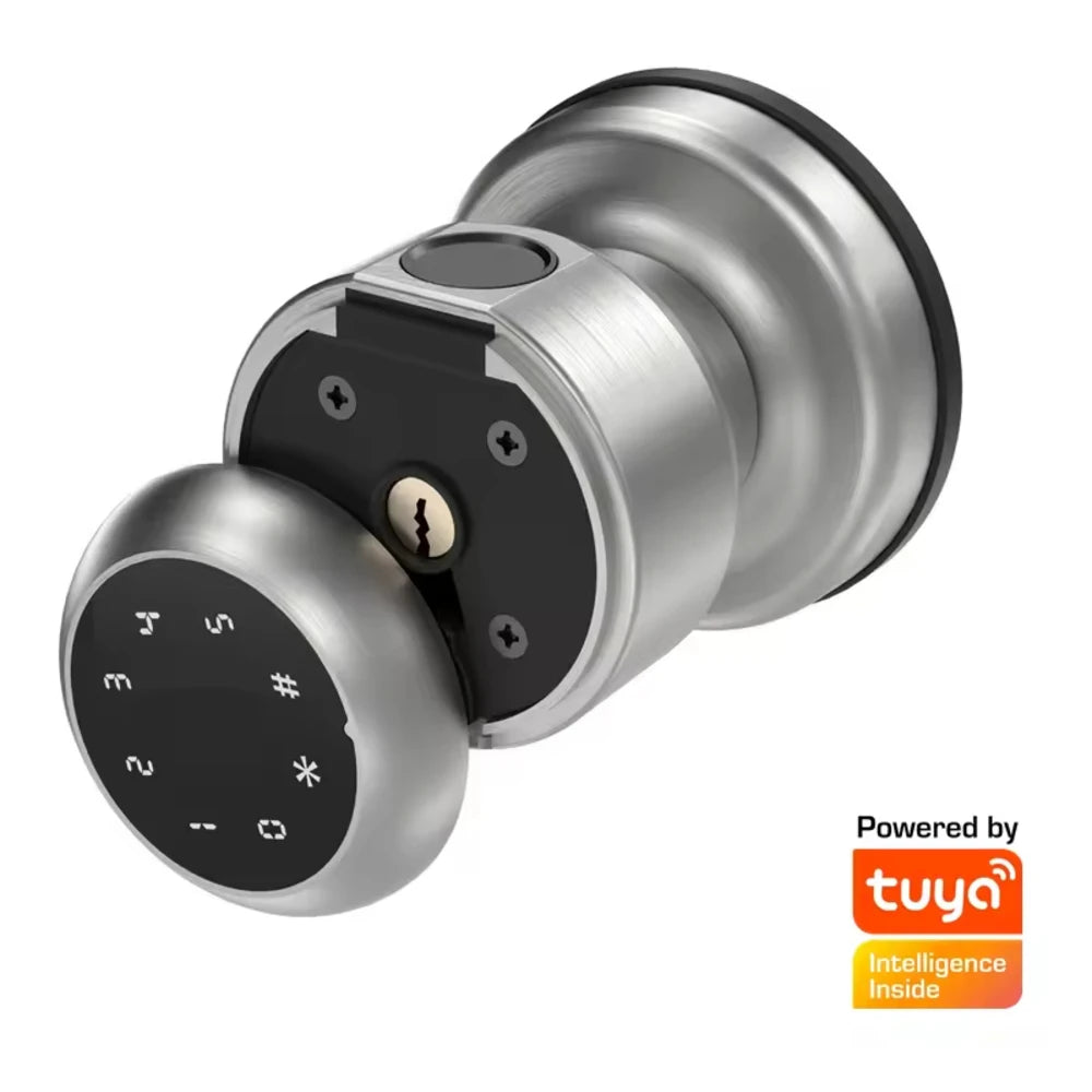 Smart Knob Door Lock — Fingerprint, Keypad & Tuya App Control | Keyless Entry