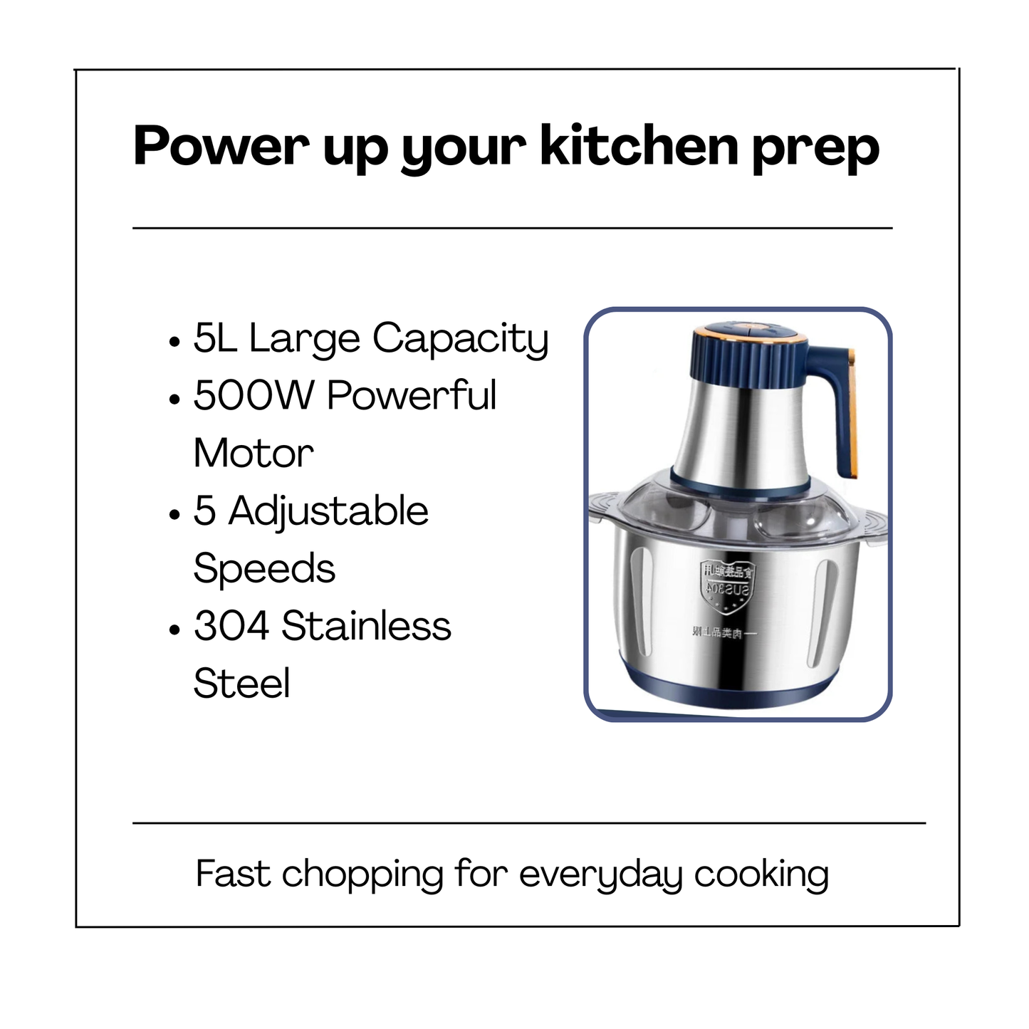 Stainless Steel Food Processor and Multi-Functional Vegetable and Meat Chopper
