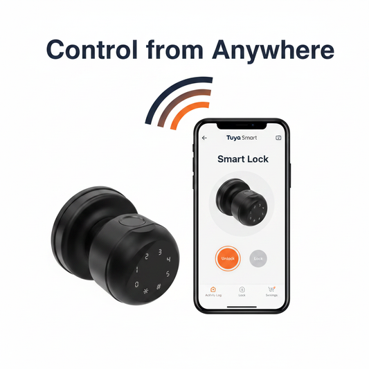 Smart Knob Door Lock — Tuya App Control